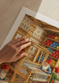 Värikkäät tontut kutovat viehättävässä puumökissä-5