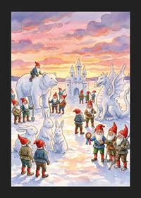 Tomtar och snödjur i ett vintrigt sagoland-5