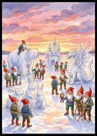 Tomtar och snödjur i ett vintrigt sagoland-2