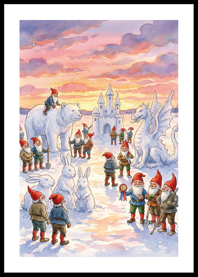 Tomtar och snödjur i ett vintrigt sagoland-12