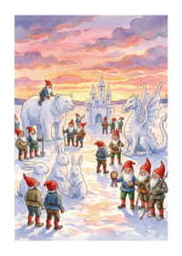 Tomtar och snödjur i ett vintrigt sagoland-1