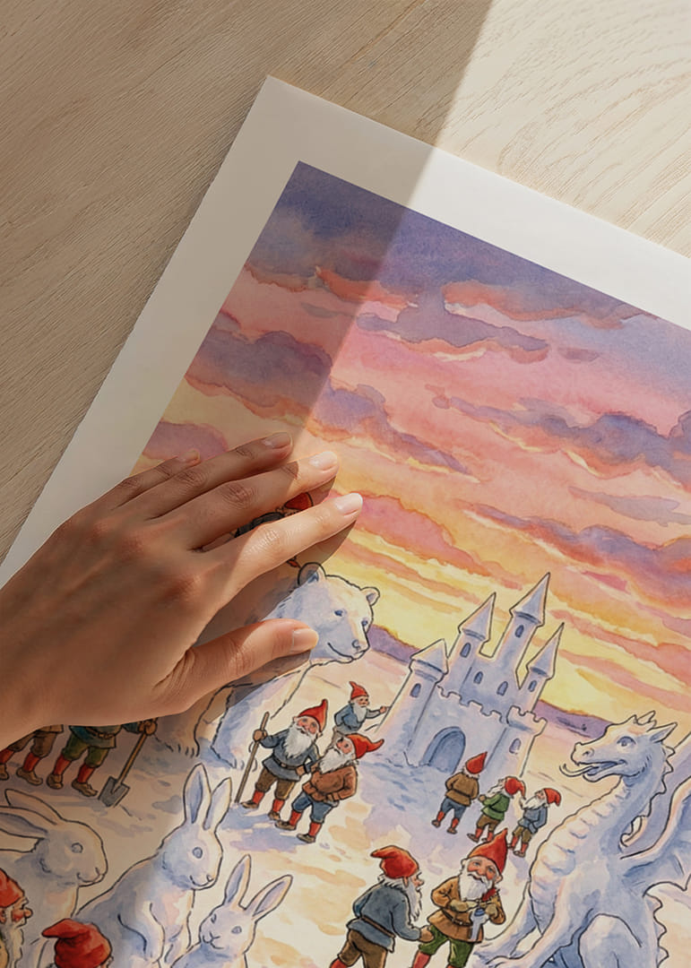 Tomtar och snödjur i ett vintrigt sagoland-12