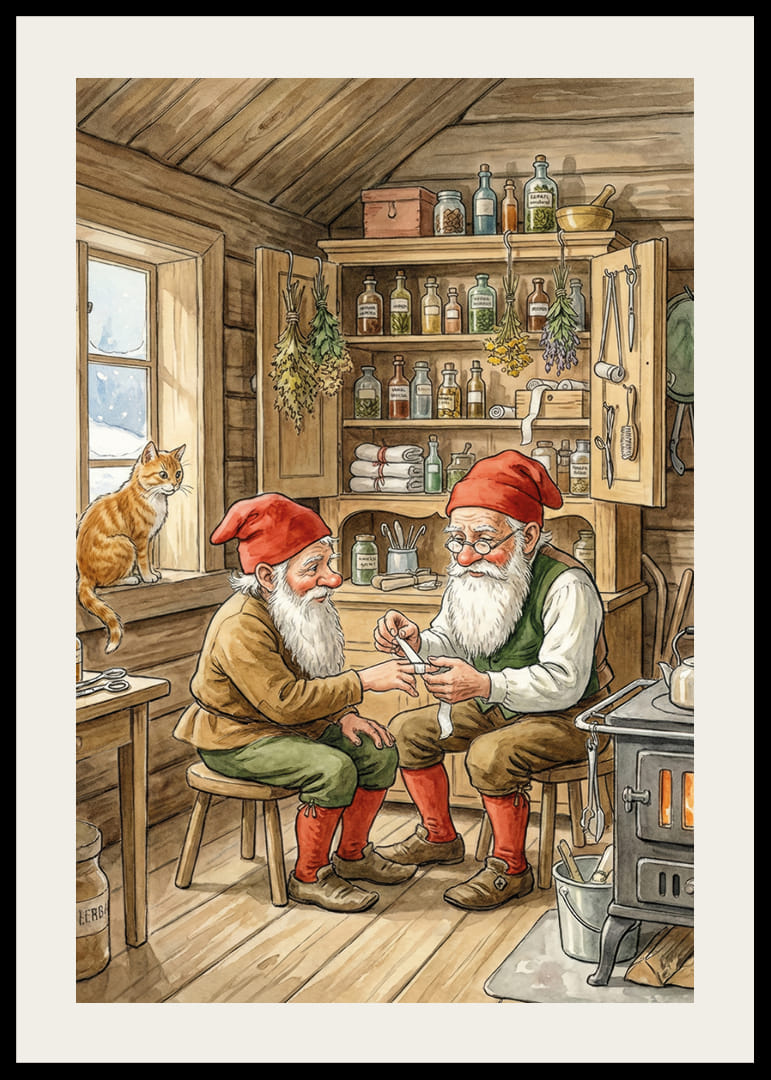 Deux elfes créent de la magie dans une cabane rustique-12