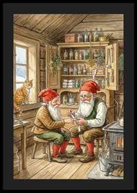 Deux elfes créent de la magie dans une cabane rustique-4