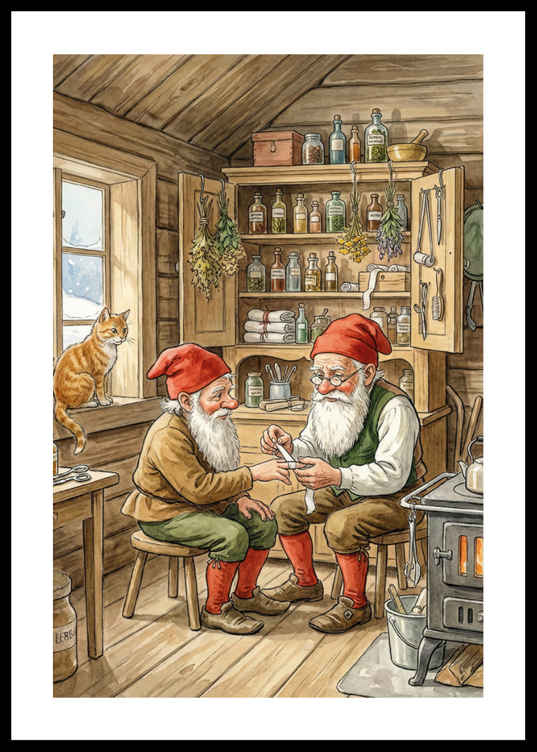 Twee elfen creëren magie in een rustieke hut-12