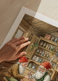 Twee elfen creëren magie in een rustieke hut-5