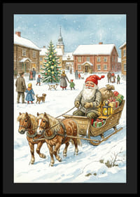 De Kerstman brengt cadeautjes naar een besneeuwd dorp-4