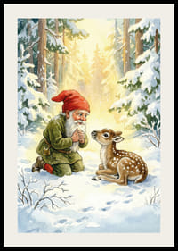 Troll e cervi nella magica luce della foresta invernale-2