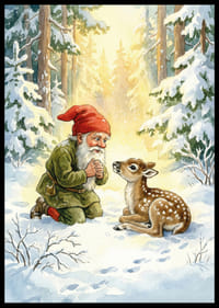 Trollen en herten in het magische licht van het winterbos-2