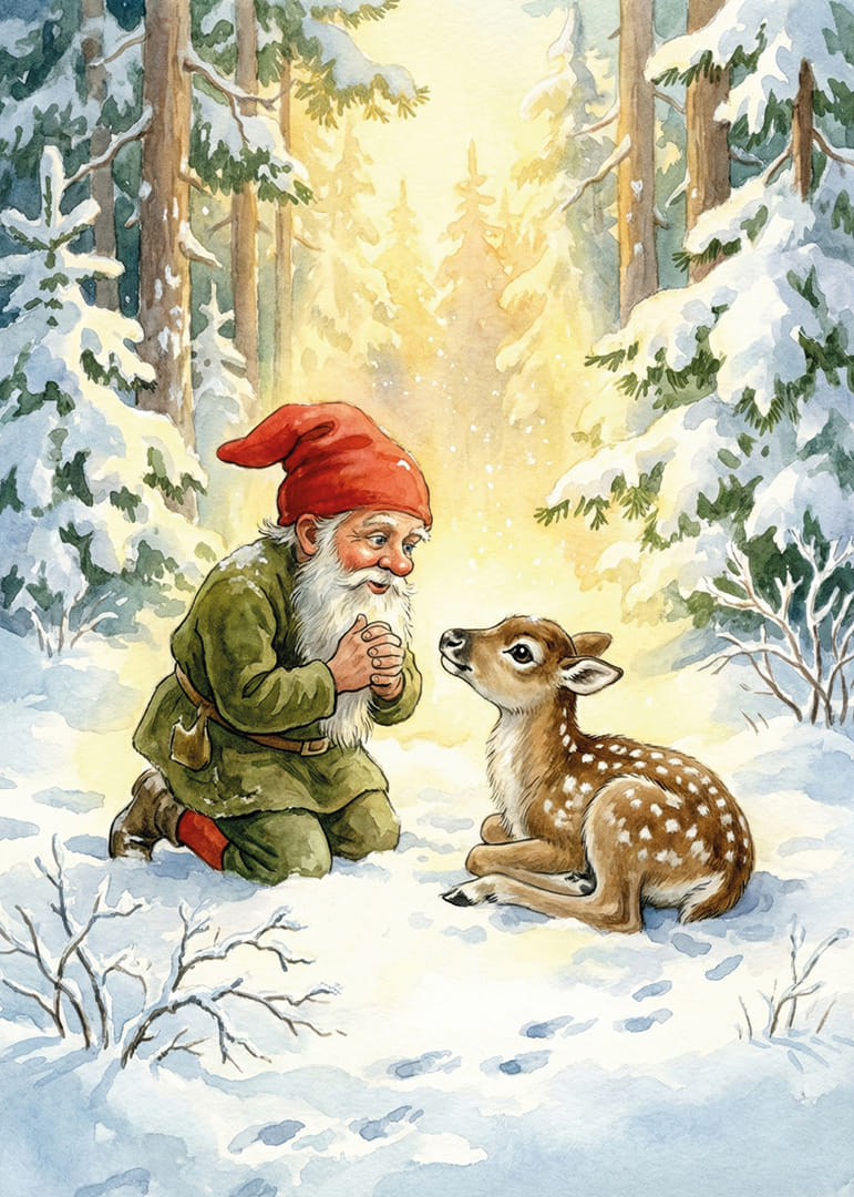 Trollen en herten in het magische licht van het winterbos-12