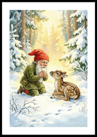 Trollen en herten in het magische licht van het winterbos-0