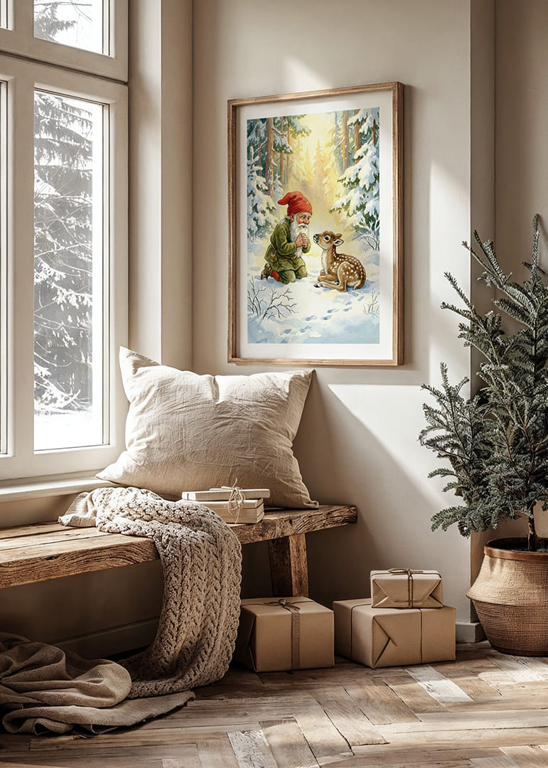 Trollen en herten in het magische licht van het winterbos-12