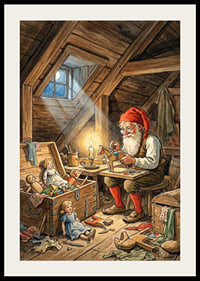 Mysig tomteverkstad i ljus skapar magi-2