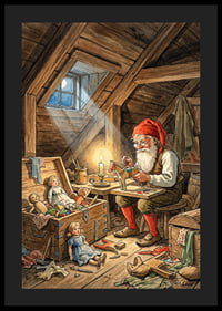 Mysig tomteverkstad i ljus skapar magi-4
