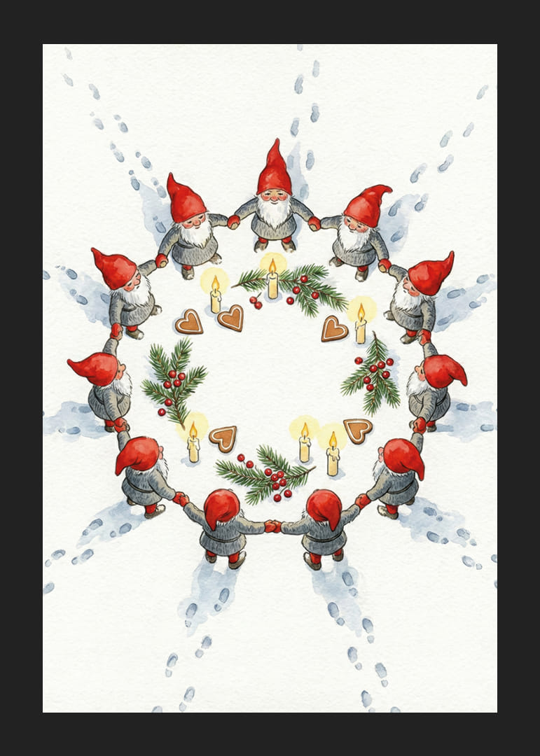 Elves in a magical circle of warmth and light-12