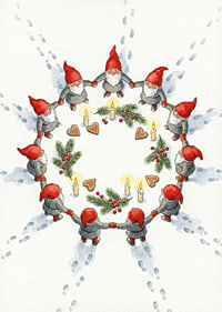 Elves in a magical circle of warmth and light-7