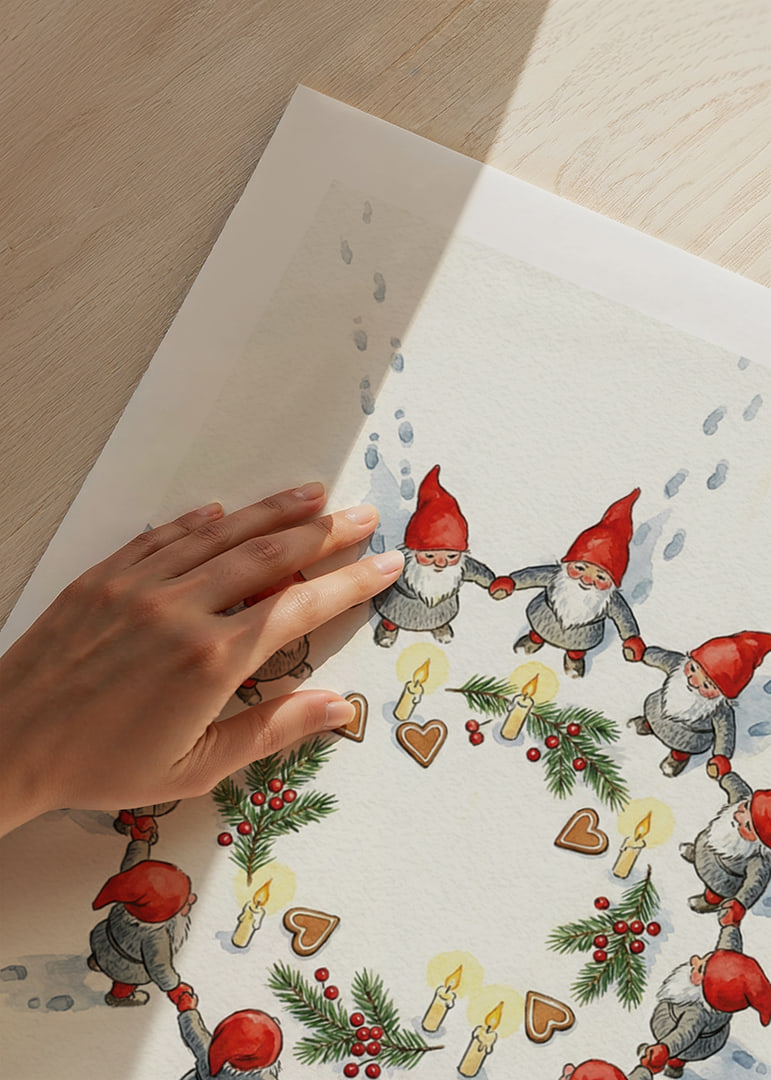Elves in a magical circle of warmth and light-12