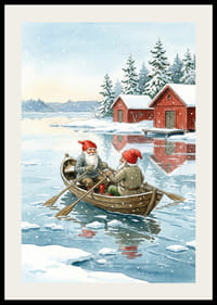 Les elfes sur l'eau glacée donnent une impression hivernale magique-2