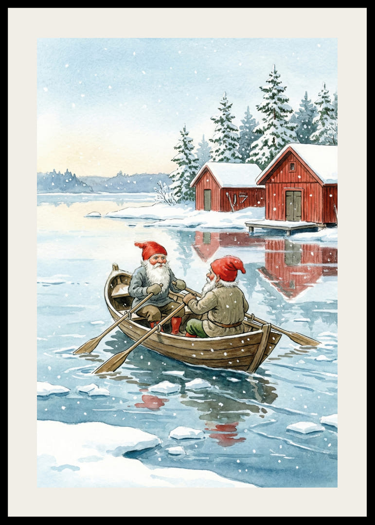 Les elfes sur l'eau glacée donnent une impression hivernale magique-12