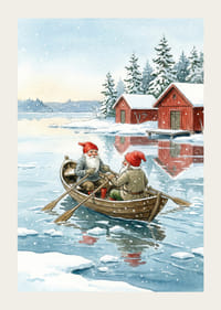 Les elfes sur l'eau glacée donnent une impression hivernale magique-3