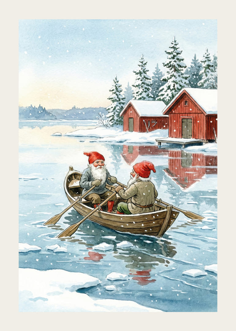 Les elfes sur l'eau glacée donnent une impression hivernale magique-12