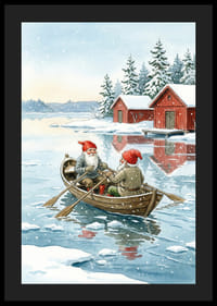 Les elfes sur l'eau glacée donnent une impression hivernale magique-4