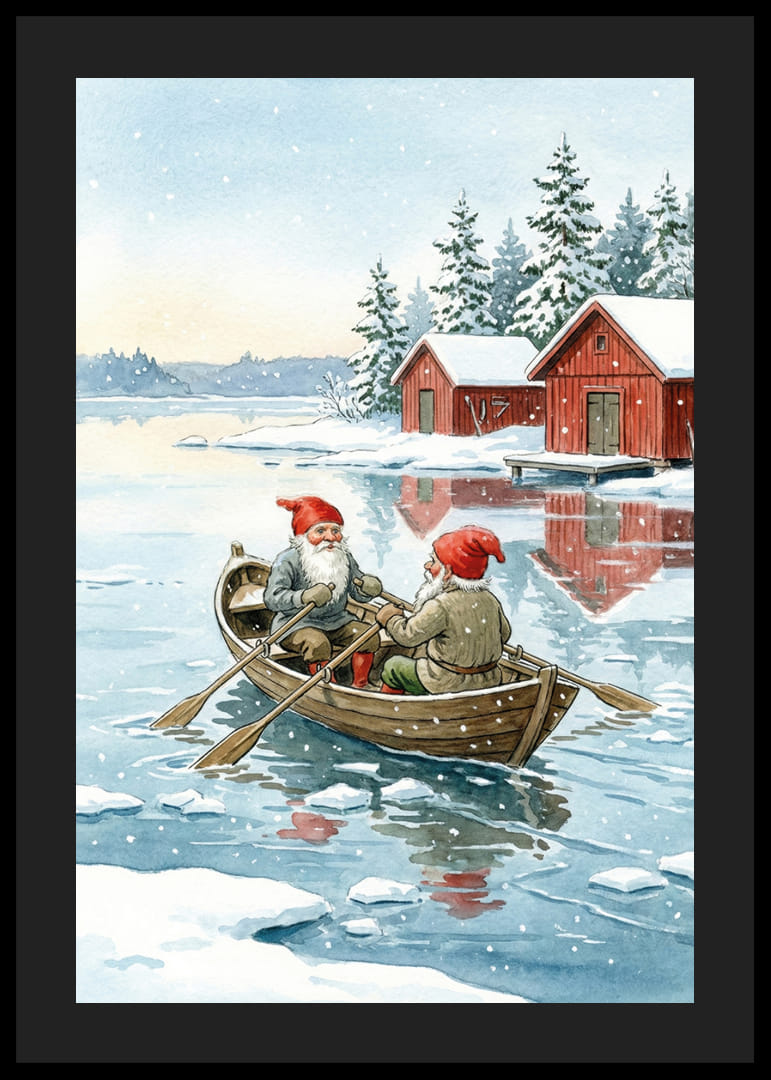 Les elfes sur l'eau glacée donnent une impression hivernale magique-12