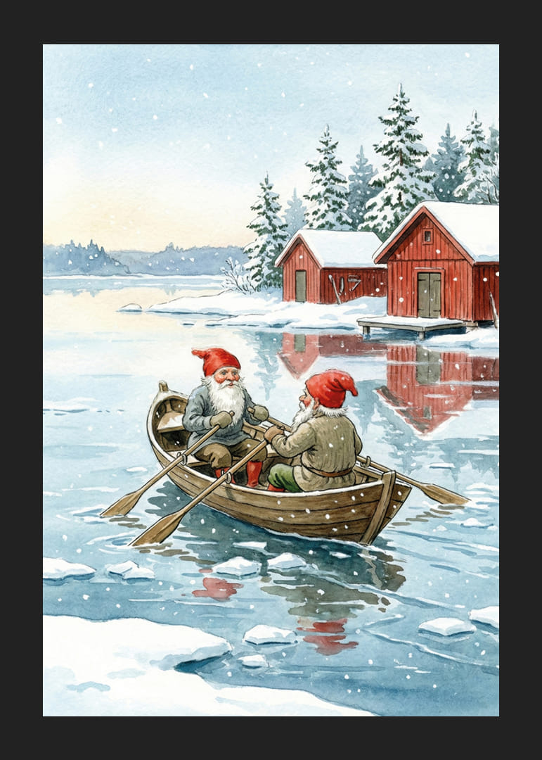 Les elfes sur l'eau glacée donnent une impression hivernale magique-12