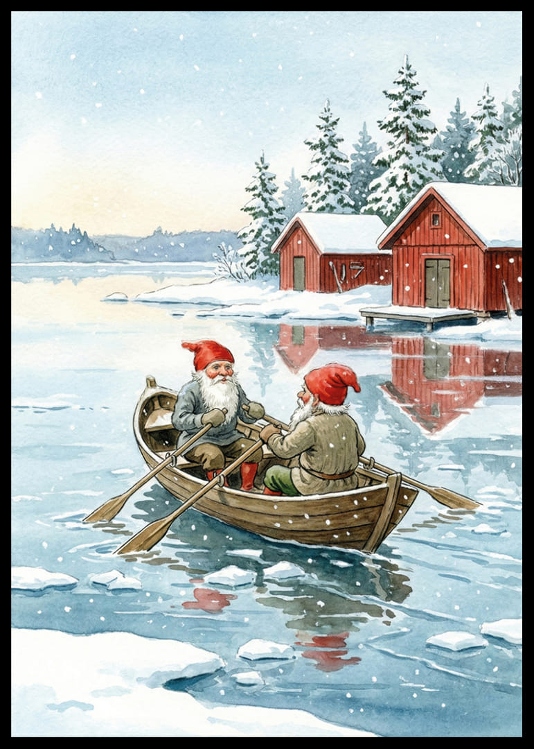 Les elfes sur l'eau glacée donnent une impression hivernale magique-12