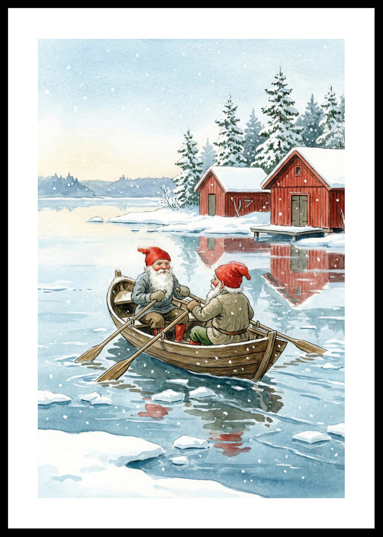 Les elfes sur l'eau glacée donnent une impression hivernale magique-12