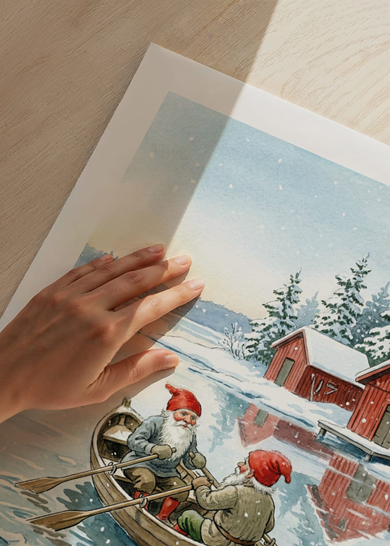 Les elfes sur l'eau glacée donnent une impression hivernale magique-12