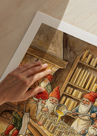 Le gnome fabrique des bougies dans un atelier confortable-9