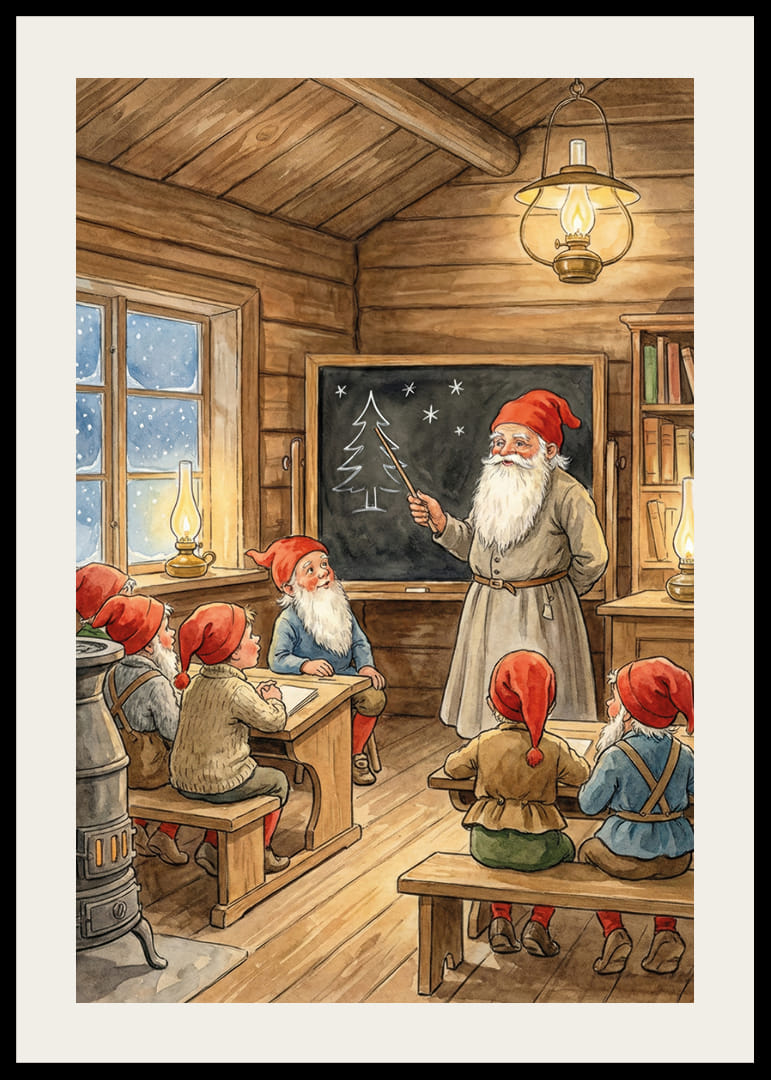 Elfen in winterklassen bereiden kerstgeheimen voor-12