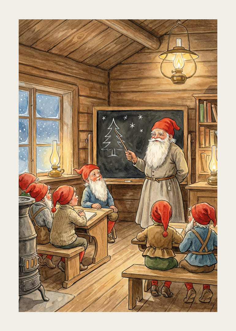 Elfen in winterklassen bereiden kerstgeheimen voor-12