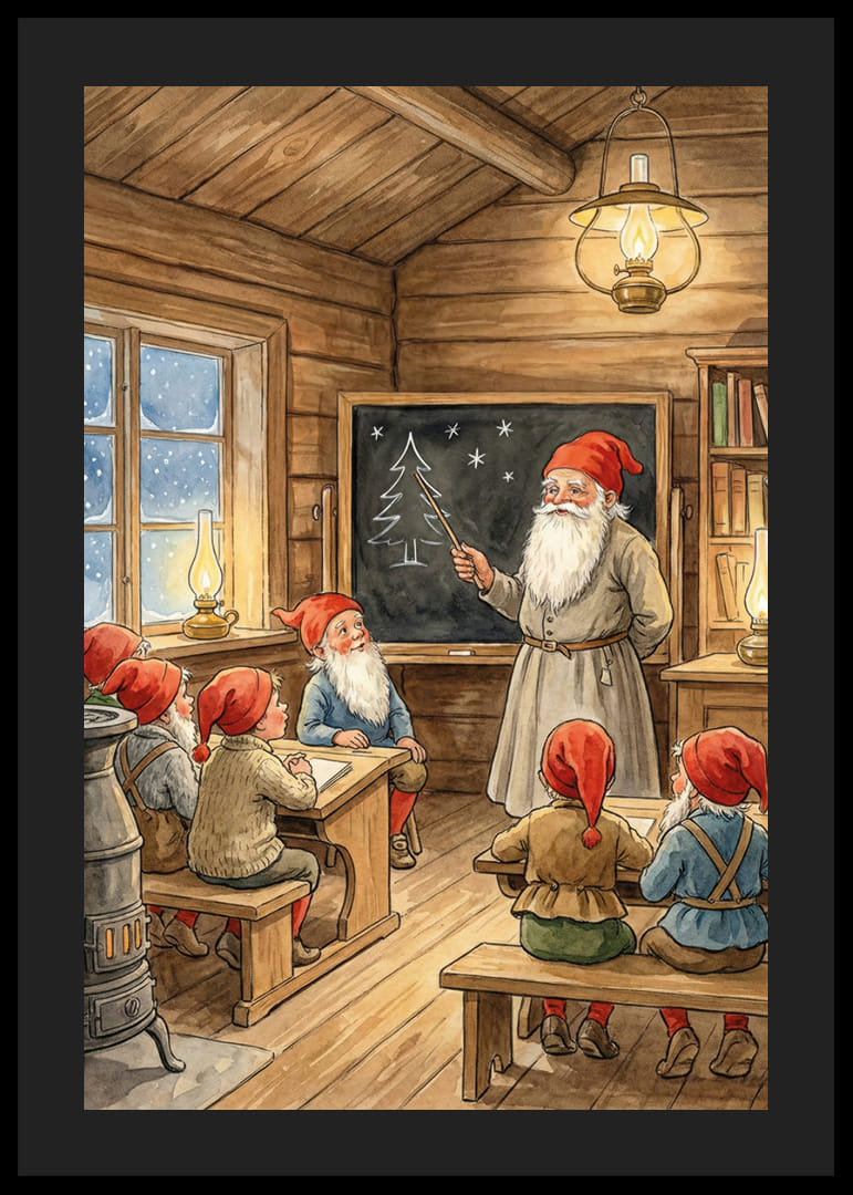 Elfen in winterklassen bereiden kerstgeheimen voor-12