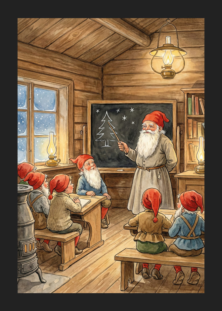 Elfen in winterklassen bereiden kerstgeheimen voor-12