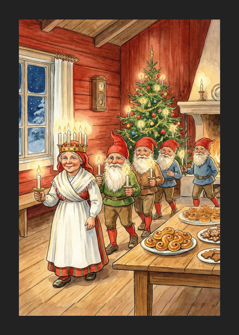 Lucia guide les elfes dans une ambiance de Noël illuminée-12