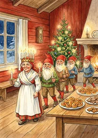 Lucia leads the elves in a light-filled Christmas time-7