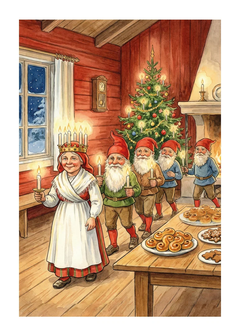 Lucia leads the elves in a light-filled Christmas time-12
