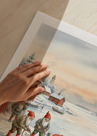 Ambiance de Noël sur la jetée avec des lutins se détachant sur un ciel d'hiver-5