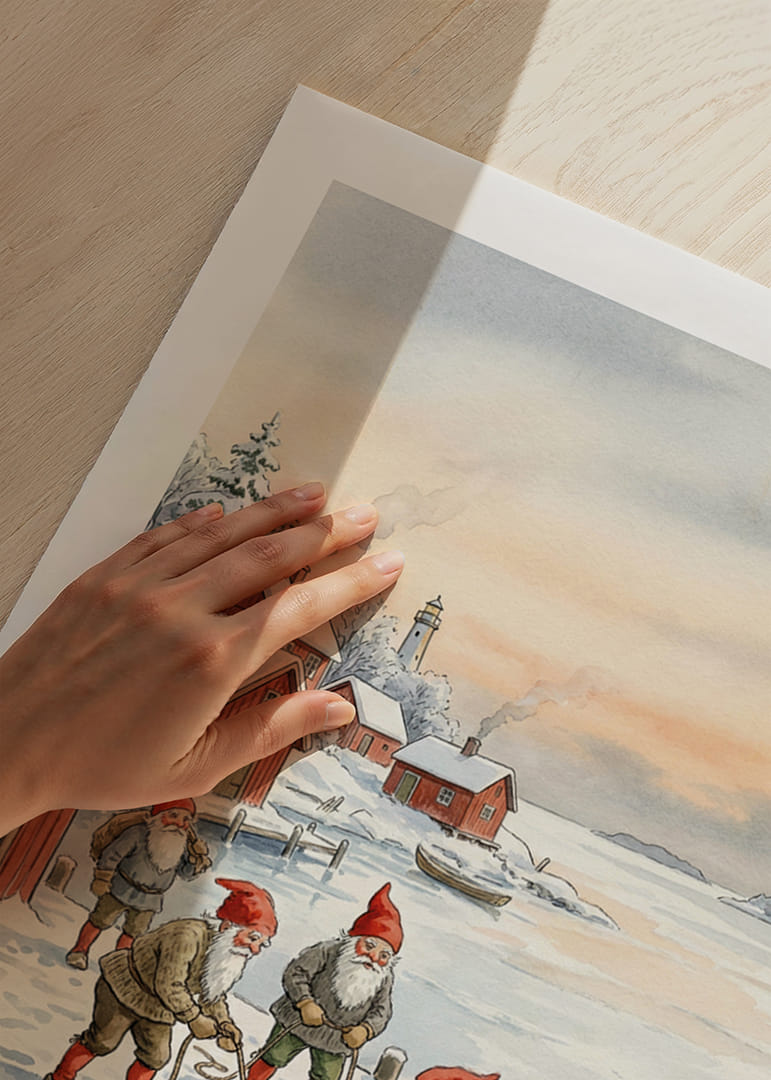 Ambiance de Noël sur la jetée avec des lutins se détachant sur un ciel d'hiver-12