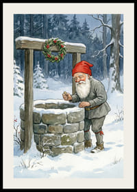 Un elfe près d'un puits à souhaits dans un paysage hivernal-2