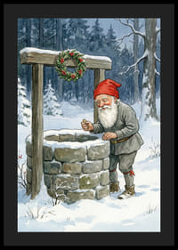 Un elfe près d'un puits à souhaits dans un paysage hivernal-4