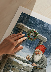Elf przy studni życzeń w zimowym krajobrazie-9