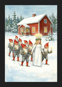 Svetelný sprievod Santa Clausa a Lucie v zasneženej krajine-5