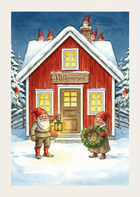 Nisser byder velkommen med krans og lanterne i vintersne-3