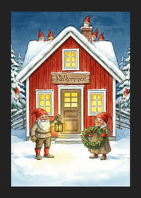 Nisser byder velkommen med krans og lanterne i vintersne-5