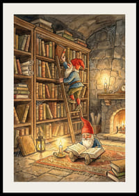 To nisser læser i et hyggeligt bibliotek-2