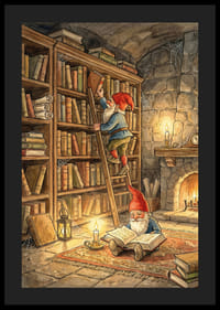 To nisser læser i et hyggeligt bibliotek-4