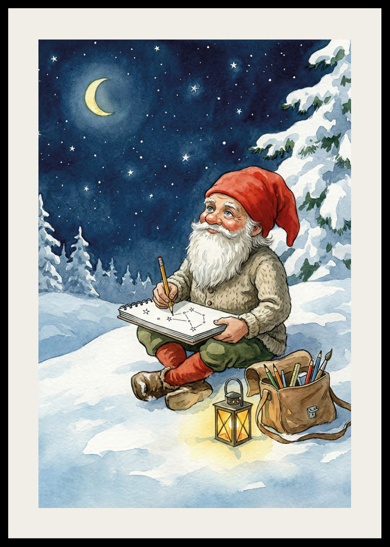 Santa Claus pod hviezdnou oblohou vytvára kúzla v snehu-12